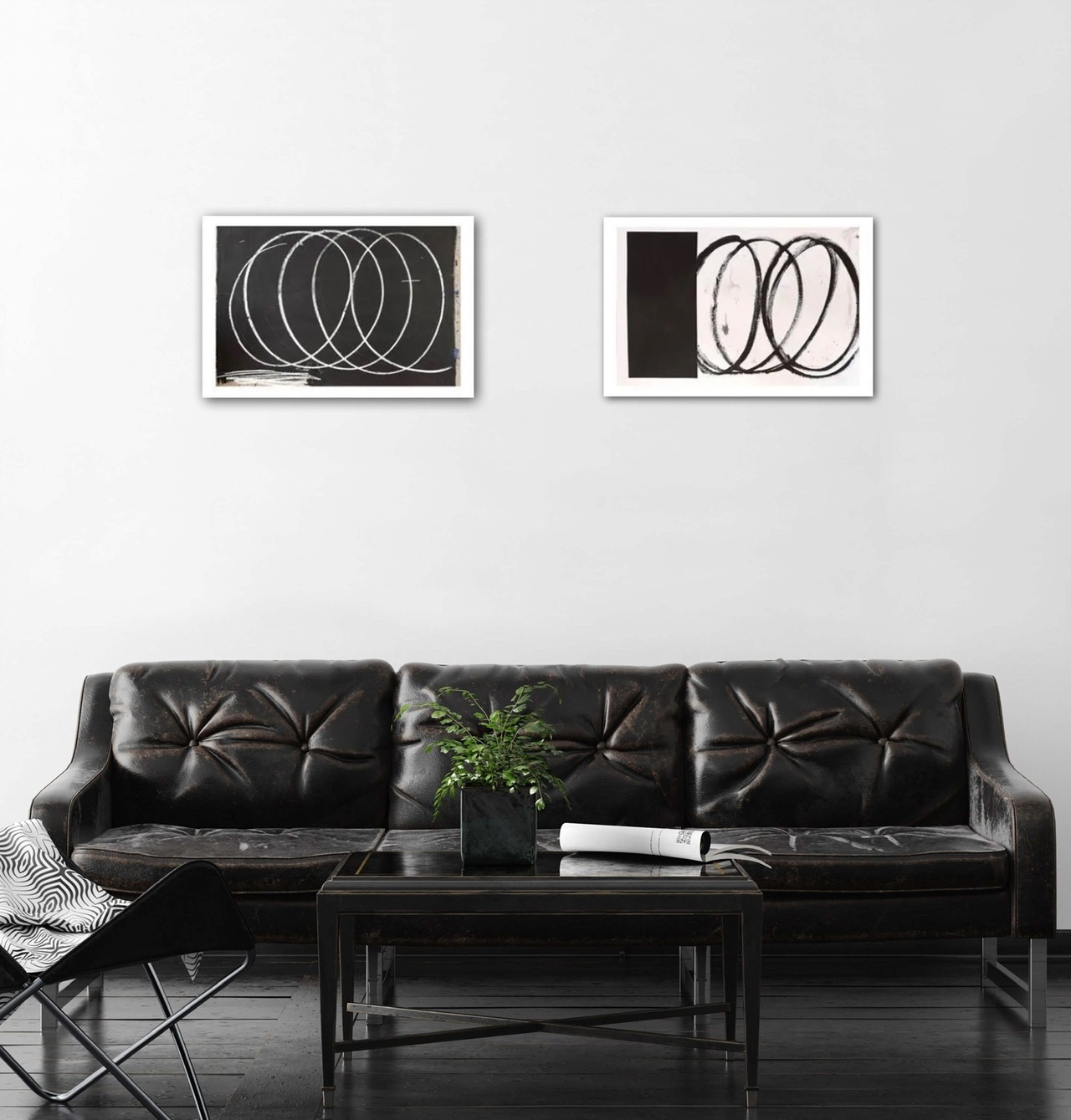 絵画/アートパネル/インテリア/モダン/北欧/おしゃれ/モノトーン　アートパネル 2枚セット (お取り寄せ商品)