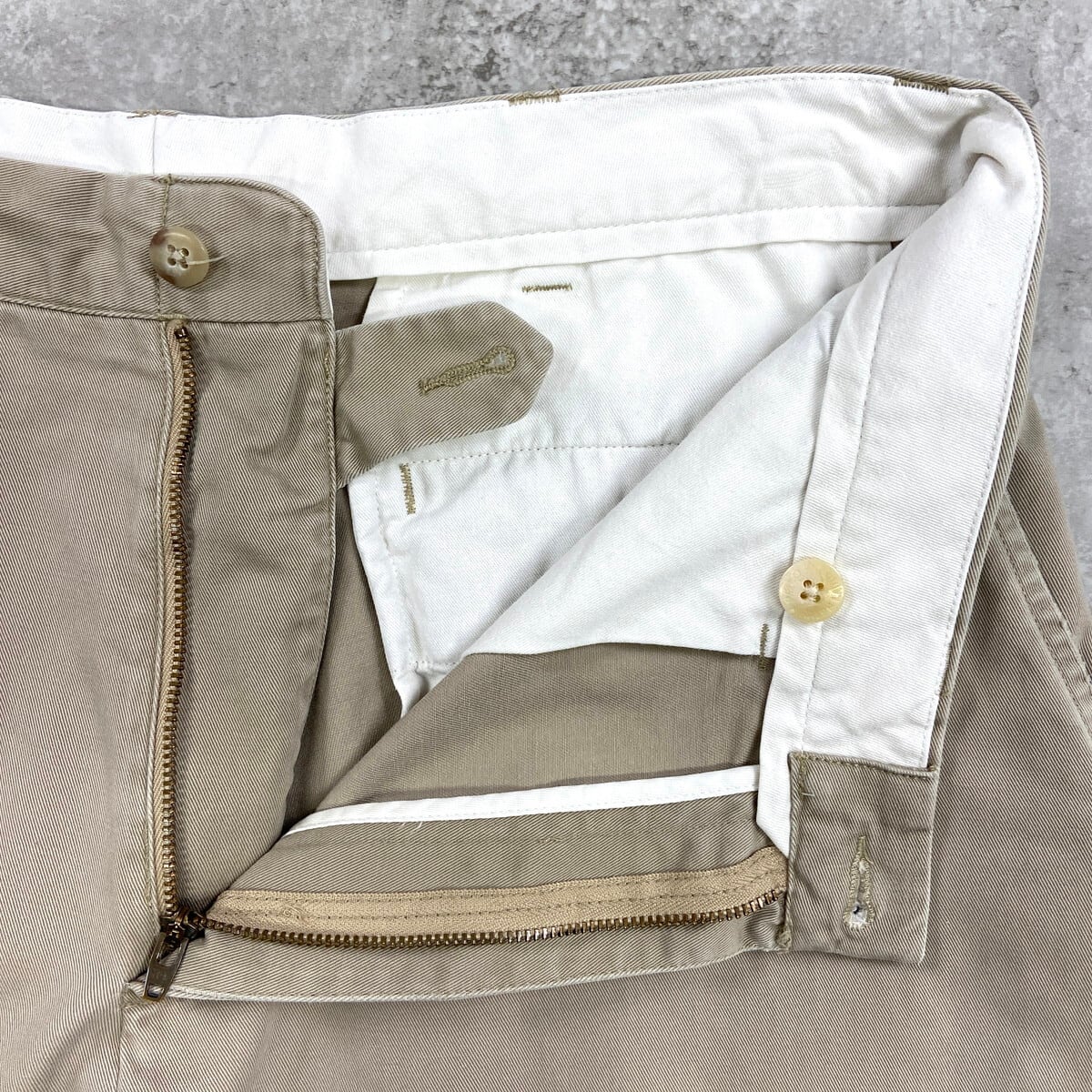 90s00sヴィンテージUSA製ポロバイラルフローレンポロチノベージュW33古着 90年代 Polo by Ralph Lauren ポロバイラルフローレン チノパンツ
