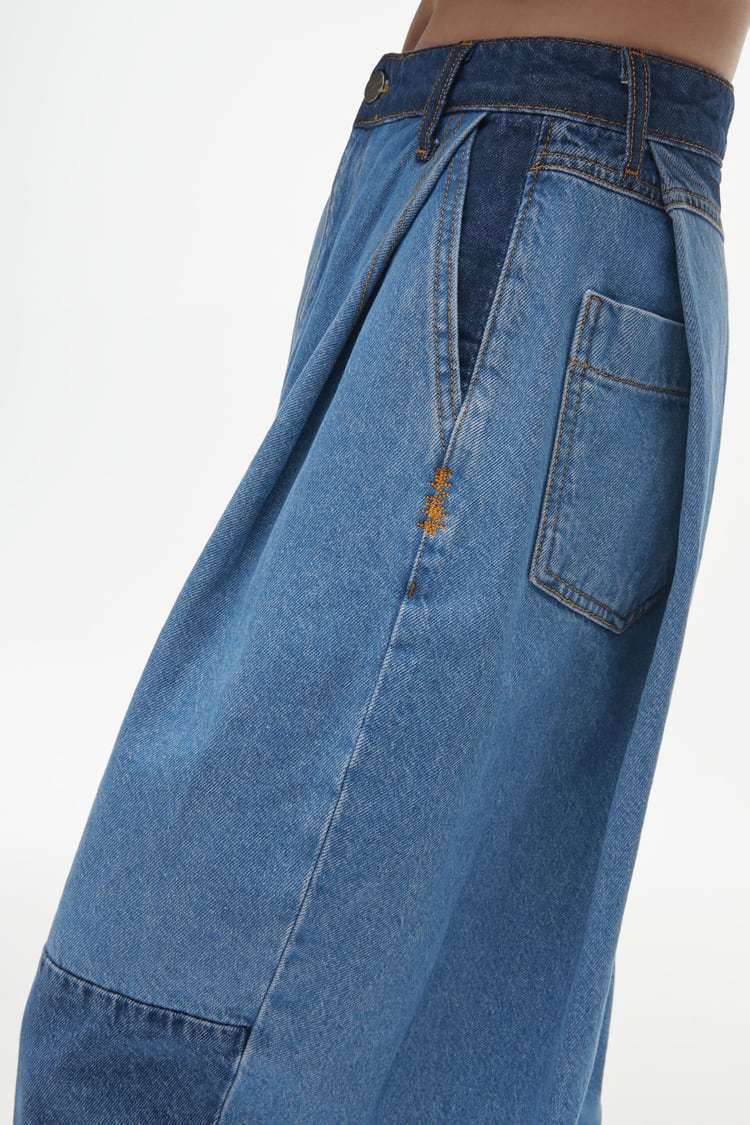 Ader Error x Zara Barrel Leg Jeans Blue - デニム/ジーンズ