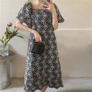 【送料無料】 ドレス ロングドレス ワンピース 衣装 ロング 袖あり 半袖 ラウンドネック Aライン フレア バイカラー 薄手生地 エレガント 可愛い 大人可愛い きれいめ シンプル カジュアル シック コンサバ 華やか 大人 上品 おしゃれ お洒落 主役級 こなれ感 高見え 高級感 フェミニン ラフ 花柄 春 夏 20代 30代 40代 レディース 女性 デート 授業参観 結婚式 二次会 パーティ 演奏会 ファッション 楽ちん 体型カバー プチプラ 大きめ ゆる ブラック 大人カラー モノトーン