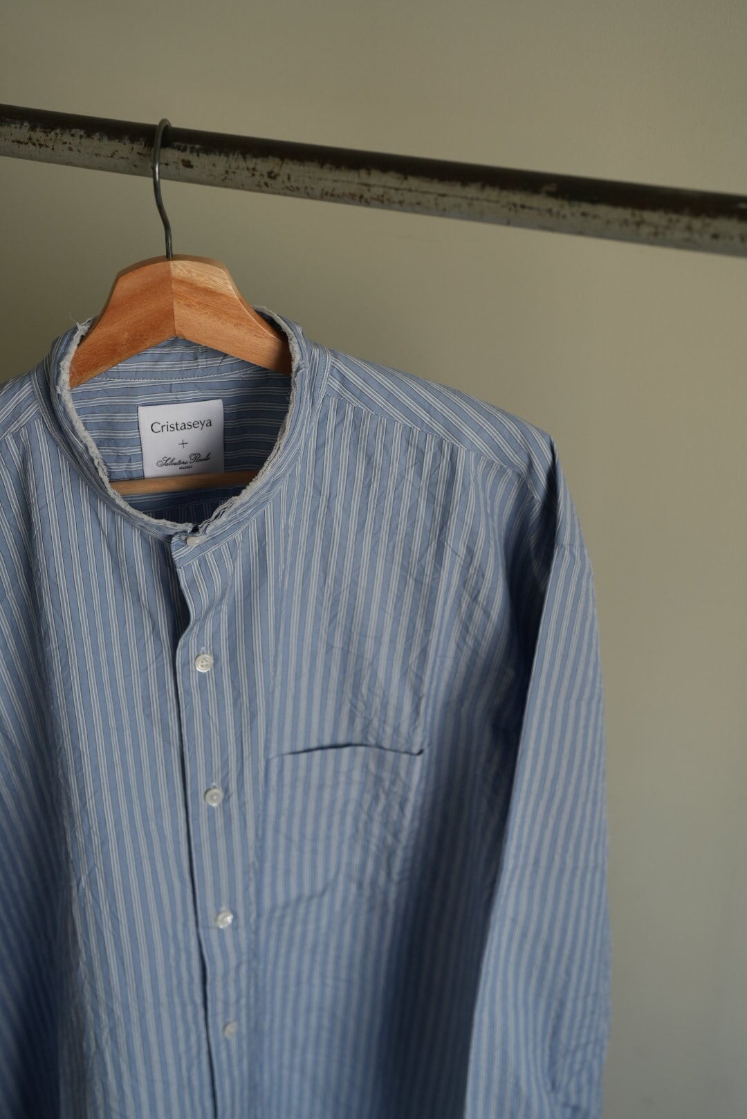 Salvatore Piccolo x Cristaseya HANDMADE FRINGED MAO COLLAR SHIRT