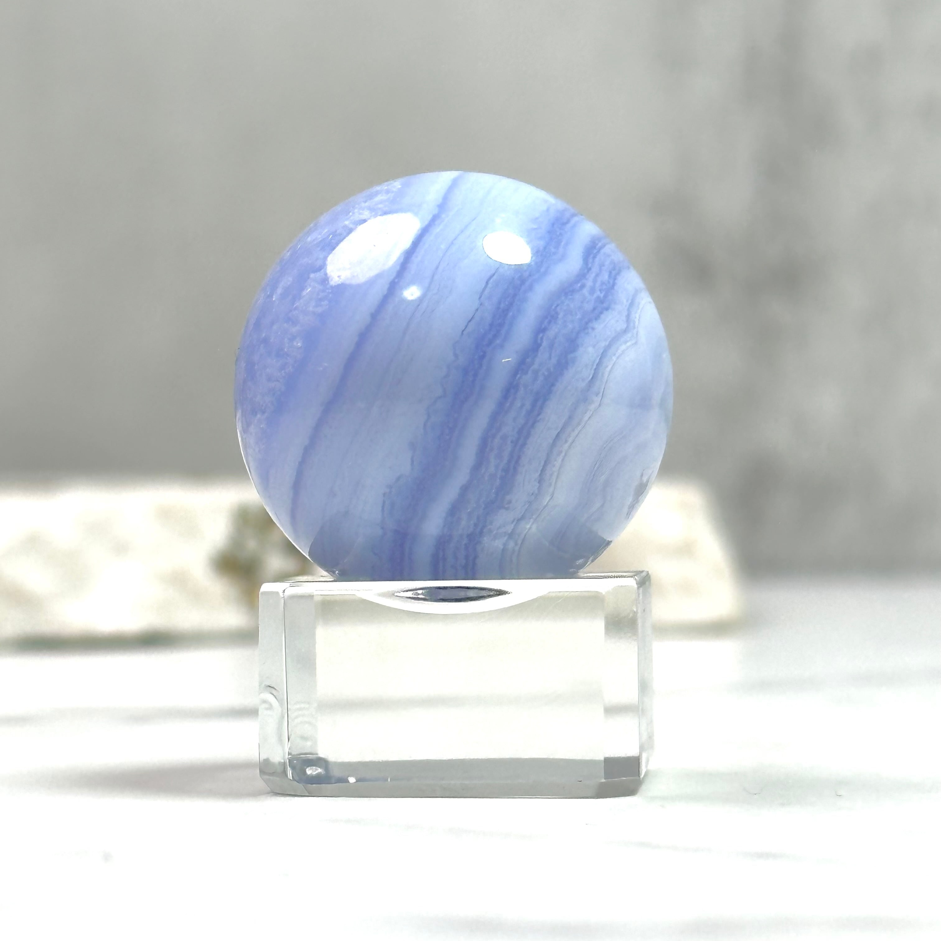 癒しの天然石インテリア｜ブルーレースアゲートスフィア Φ29mm | Mt