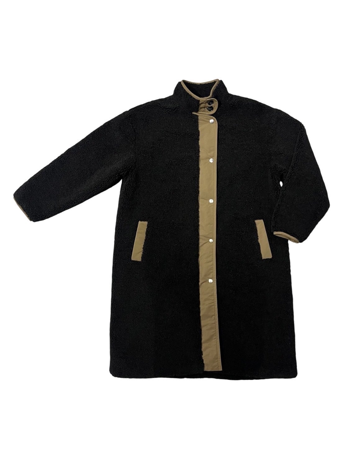 ボア×ナイロンバイカラーロングコート/NO.1258019