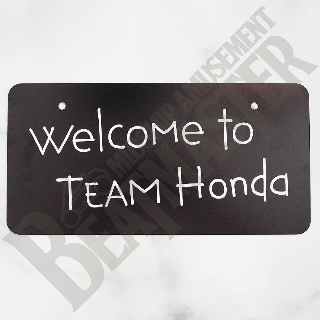 展示用ナンバープレート【 welcome to TEAM Honda ホワイト文字×レッド
