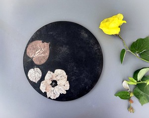 つづるガラスアート｜ゆうなの花 SUMI 平丸大皿（27cm）A