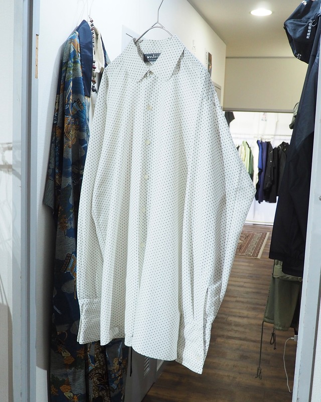 1970s ” Nyltest ” Dot pattern vintage Drape loose shirt