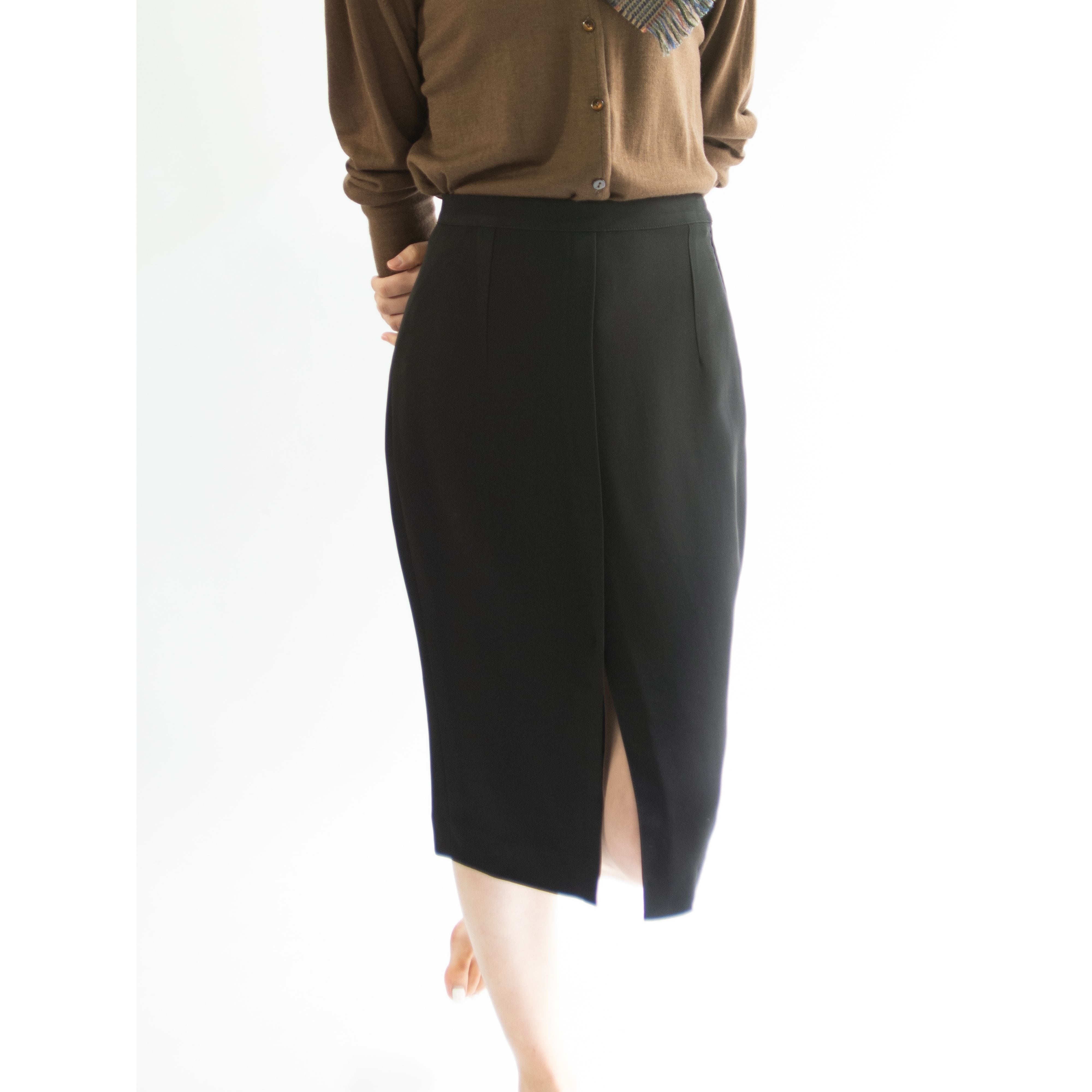 【roger sakoun】Made in France slit skirt(フランス製 アセテート スリットスカート)11d