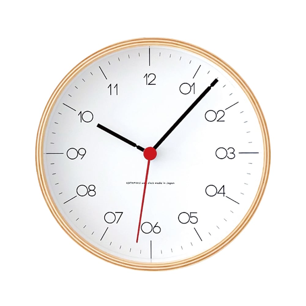KATOMOKU plywood clock 24 S-size ナチュラル km-151NAS 掛け時計 SKP