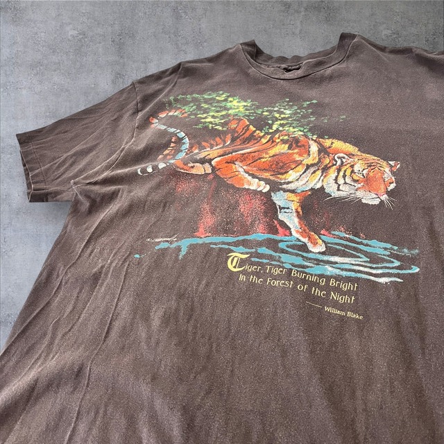 90s William Blake "The Tyger" Graphic Tee Hanes Beefy-T USA