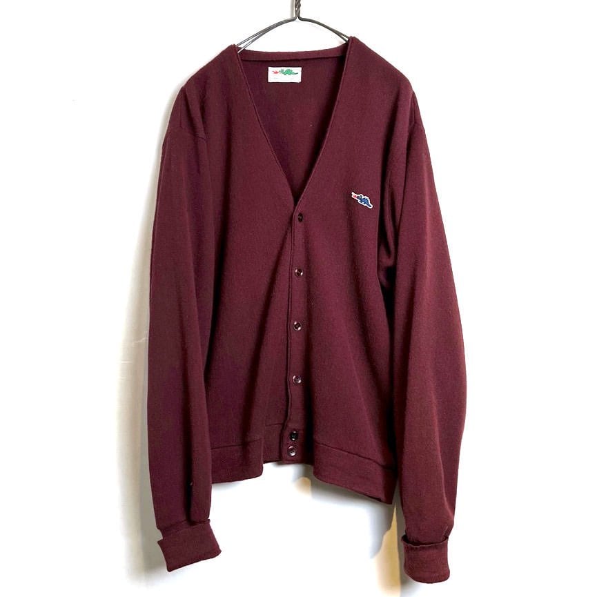 トップス 80's Sears Braggin' Dragon CARDIGAN VTG Sears Braggin Dragon] Vintage Acrylic Sports Cardigan [1980s