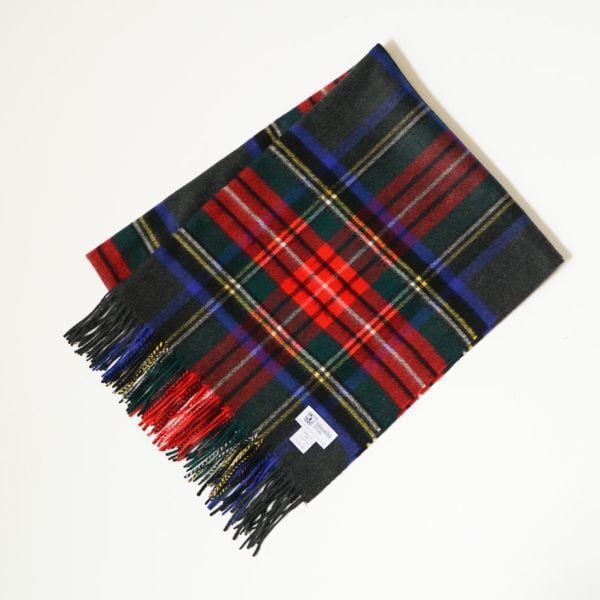 【国内正規品】ジョンストンズ チャコールグレースチュワート カシミヤ大判ストール