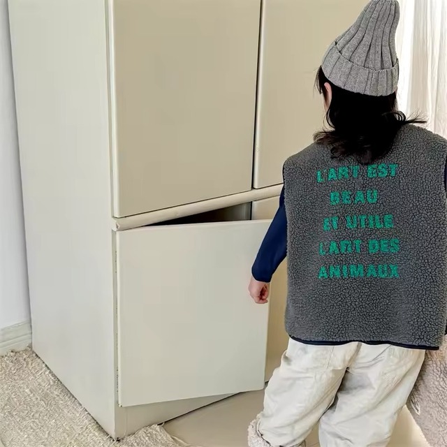 即納◆130 リバーシブル ボアベスト ネイビー