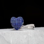 ミステリーセッティング サファイア リング K18(WG) / 3.950ct / DA 0.190ct