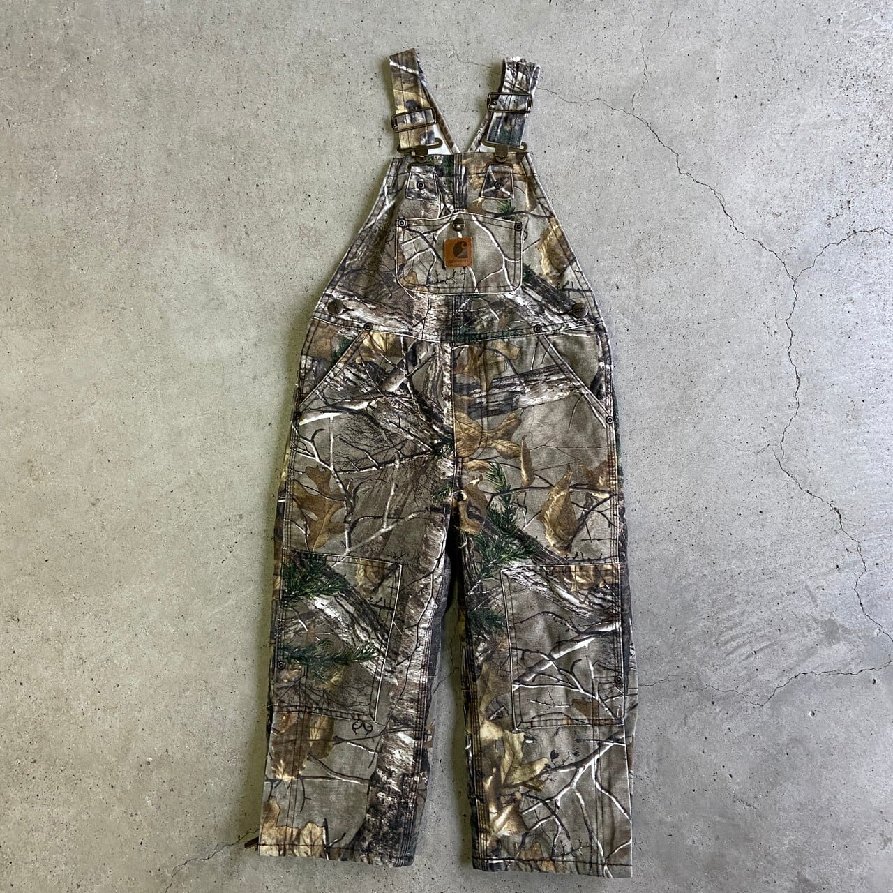 kids】Carhartt カーハート ダブルニー ダック地 リアルツリーカモ 