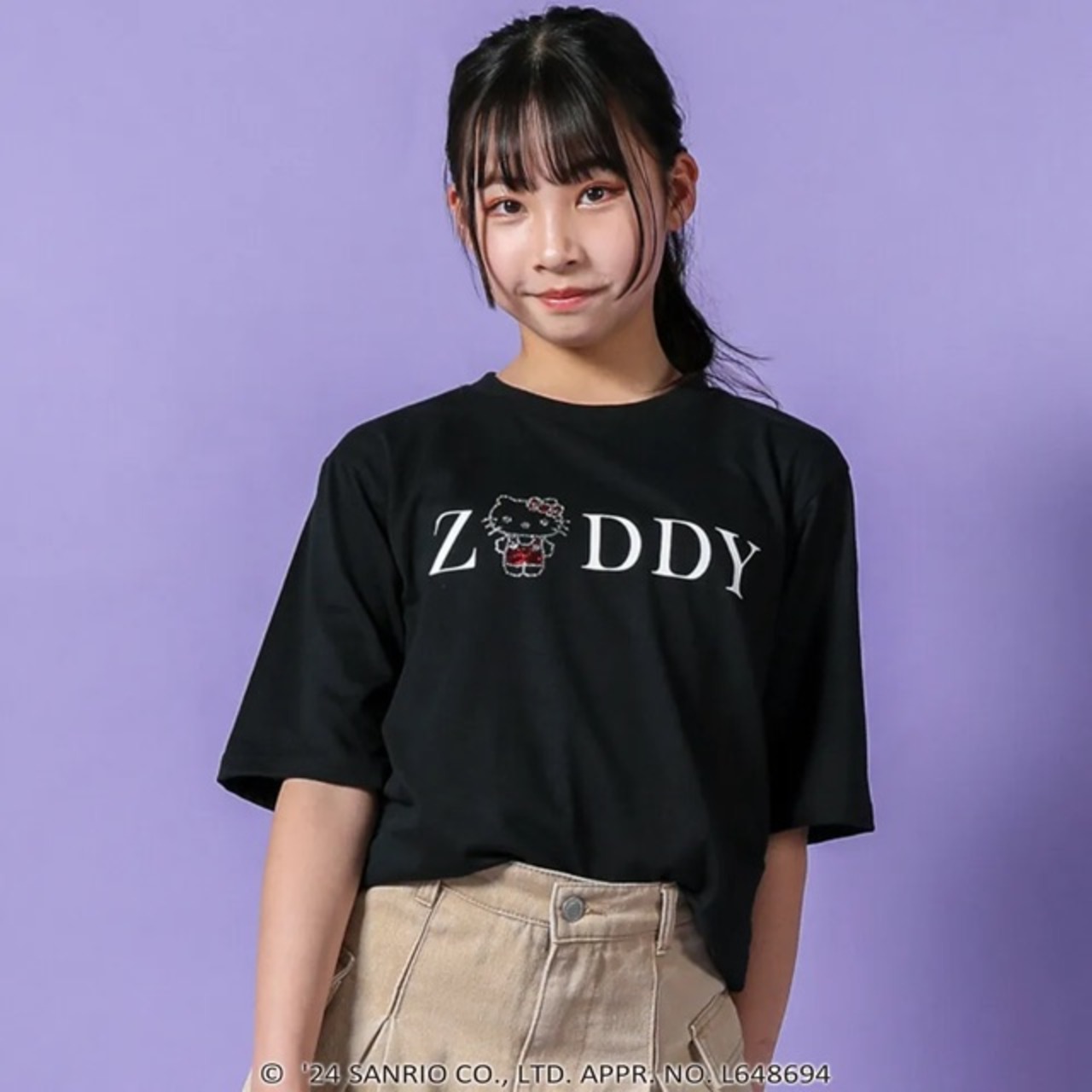 ハローキティ×ZIDDY ジディ ラインストーンロゴTシャツ 1235-63134 | Merry Go! Round