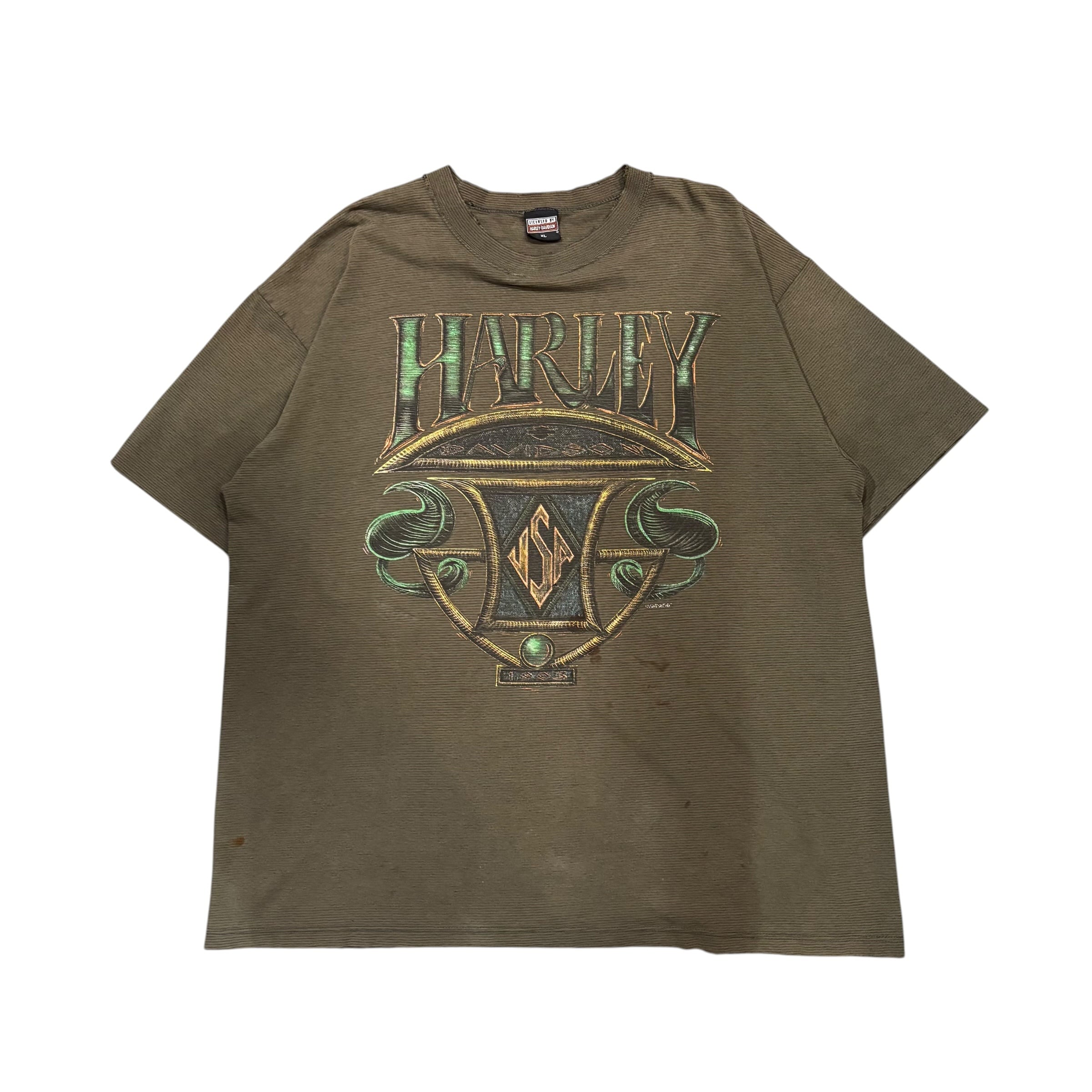 【古着】90's Harley-Davidson T-shirt (khaki)