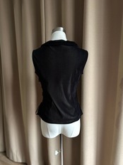black velour sleeveless tops-5029-10