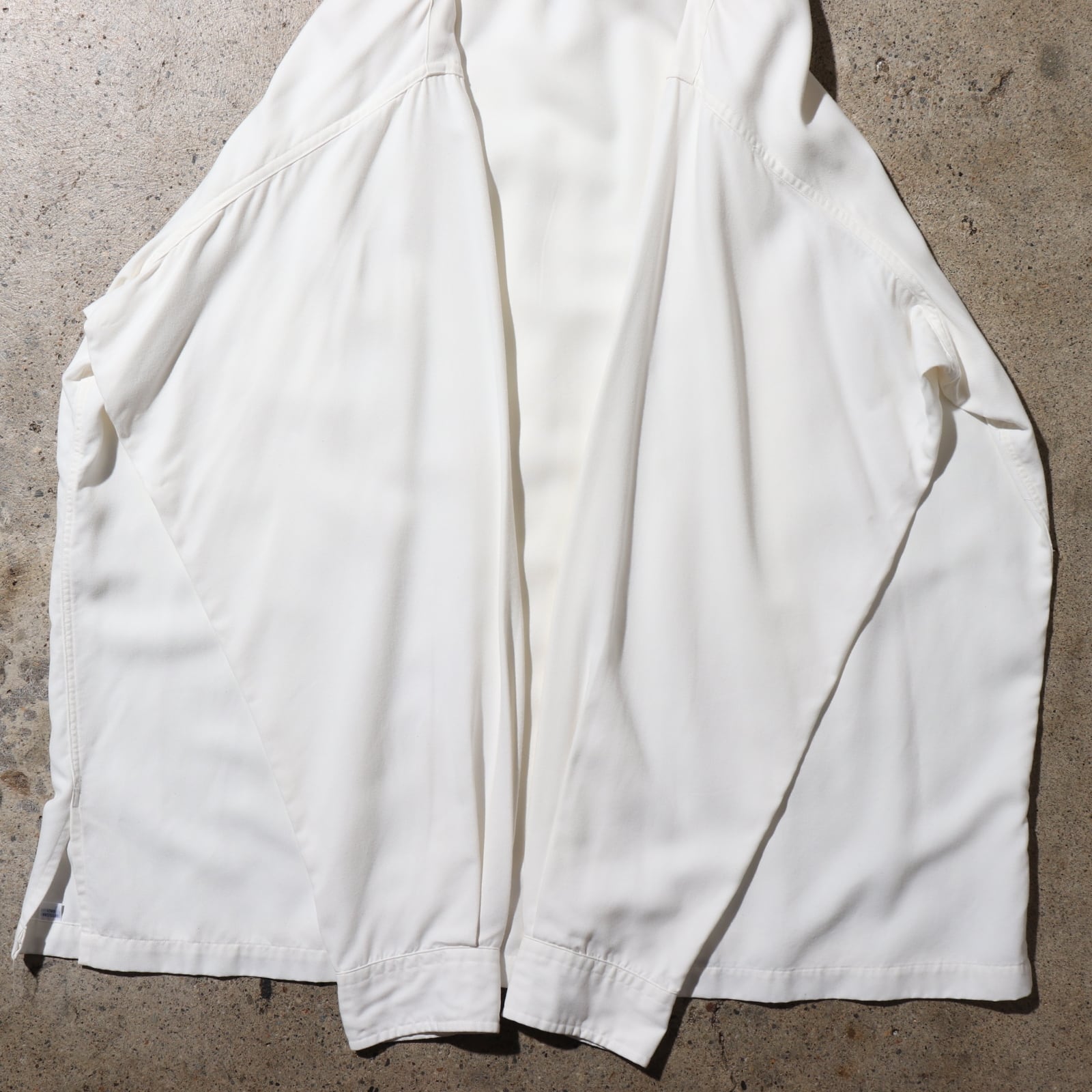 極美品 XL レーヨン 白 オープンカラーシャツ ポロラルフローレン 長袖