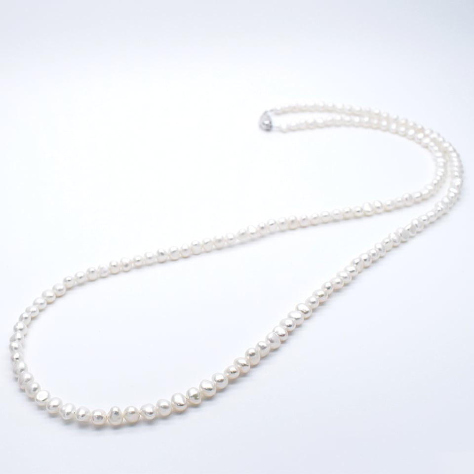 《超美品》　白寳堂　パールネックレス　本真珠　留め具SV925 保証書付き