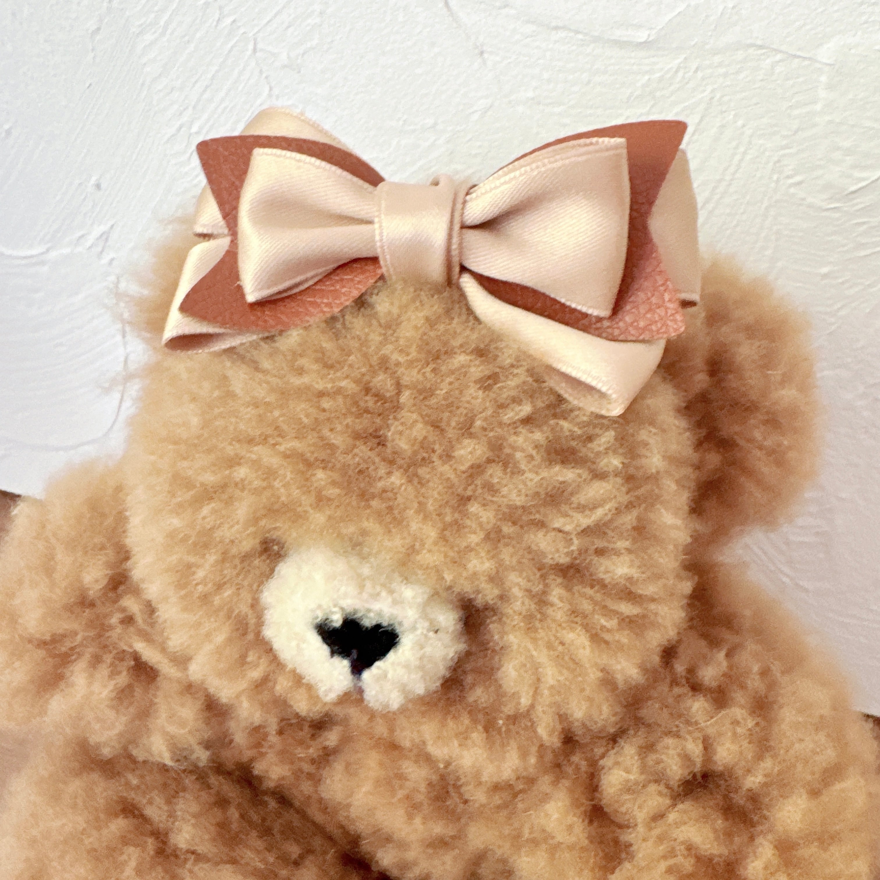 茶系おしゃれなリボンヘアバンド(後ろ支え付き)