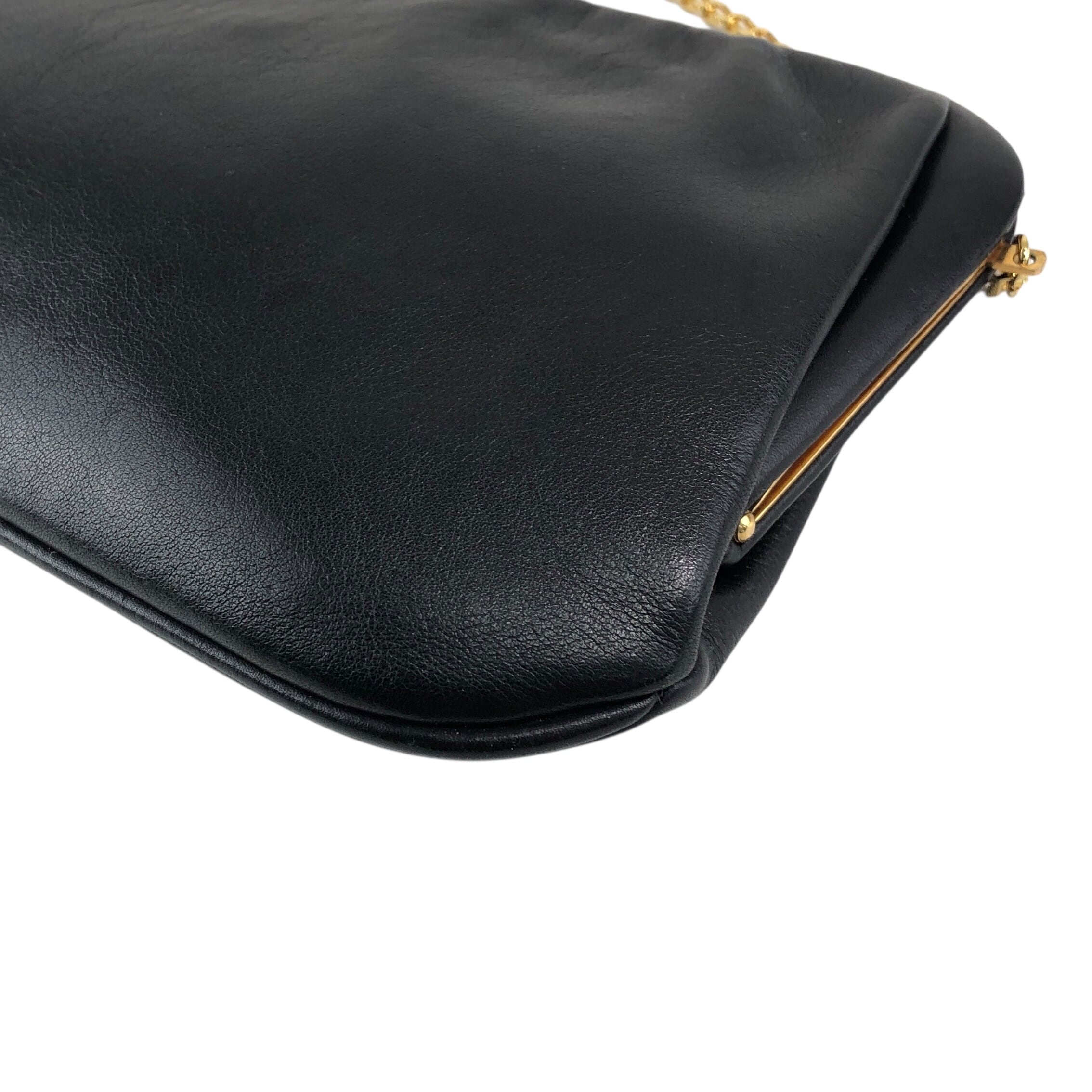 CELINE セリーヌ ショルダーバッグ ブラック ブラゾン レザー がま口