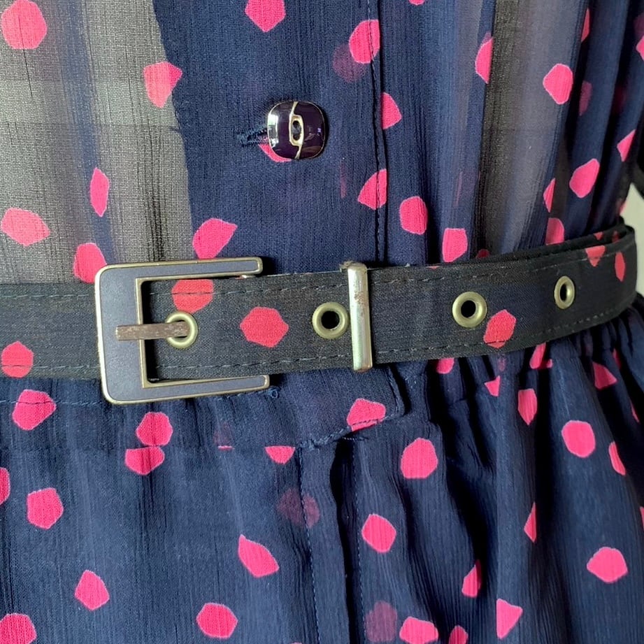 Véritécœur ネイビー ドット柄 ワンピース Véritécœur ネイビー ドット柄 ロングワンピース