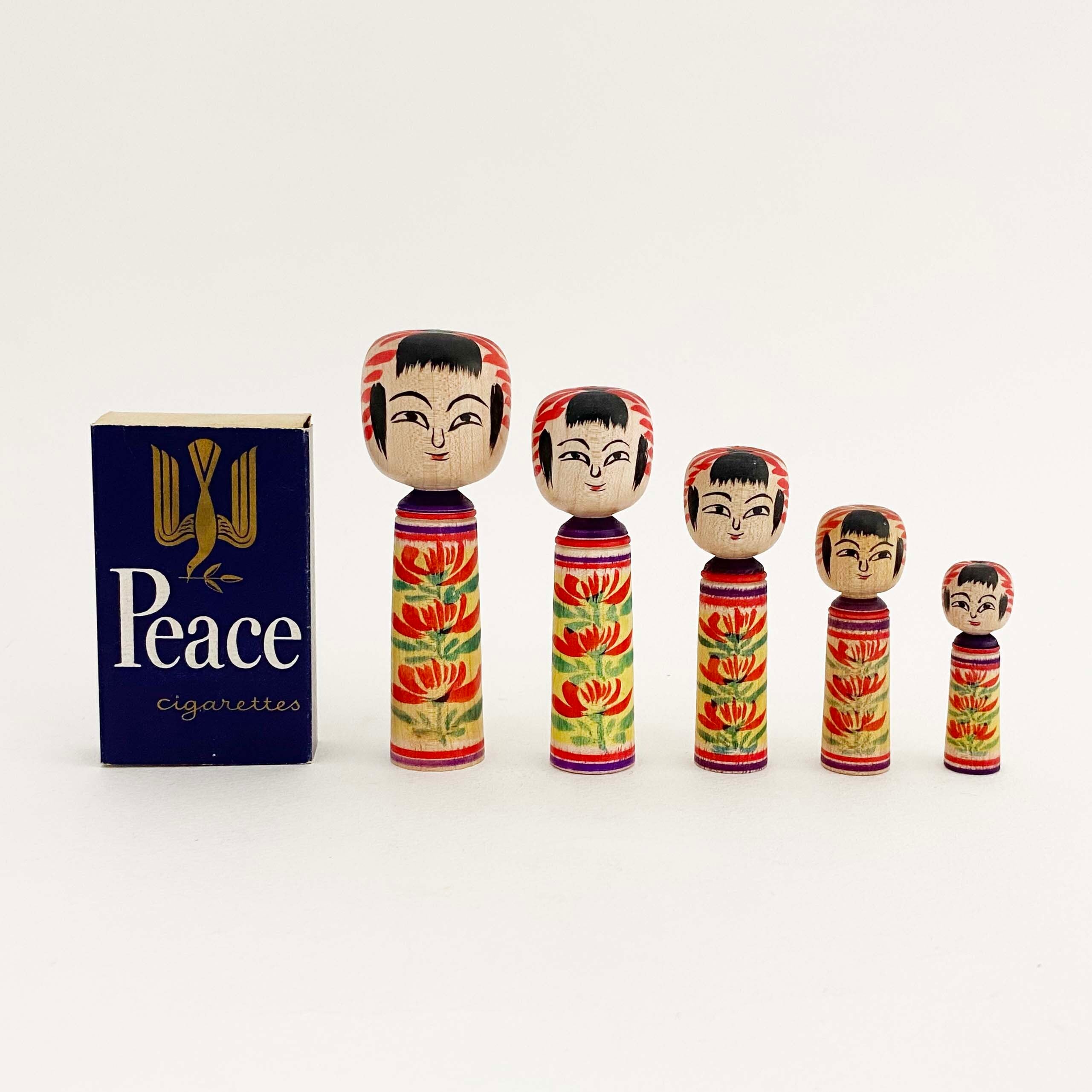 小寸こけしセット(肘折系 / 佐藤重之助工人)A