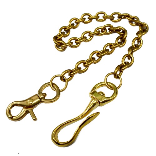 ショートタイプ アメカジ アメリカ USA ビンテージ 真鍮 ブラス フック ウォレットチェーン パーツ バイカー ; USWC-006S