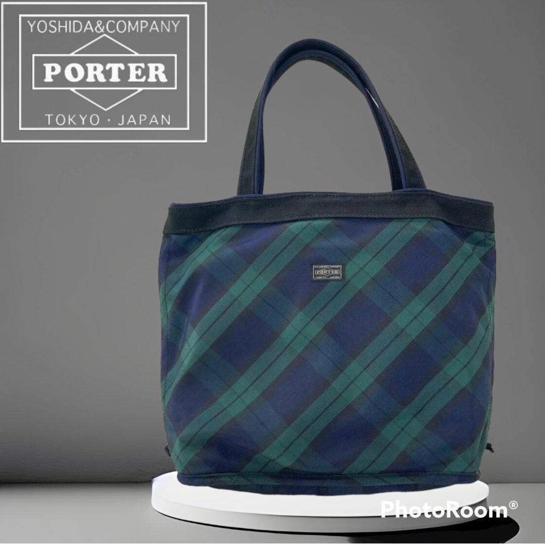 ポーター PORTER ブラックウォッチハンドバッグ トートバッグ チェック 