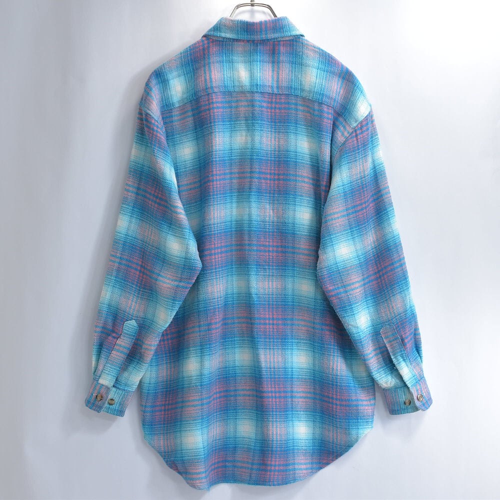 90s~ Simple-Ease アクリルウール オンブレチェック シャツ 90s~ Simple-Ease アクリルウール オンブレチェック シャツ