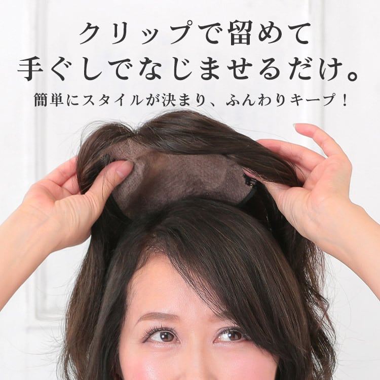 黒髪【極自然　I型ヘアプラス＋】人毛100％ ナチュラルブラック 総手植 ヘアピース