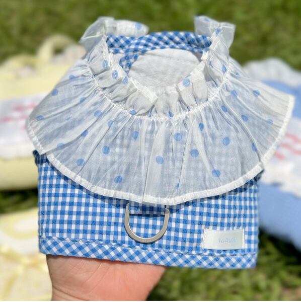 予約【todley】Check Frill Cool Harness (Blue)