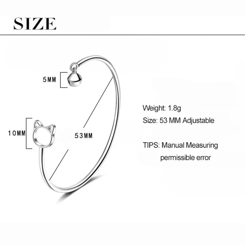 【送料無料】silver925 猫と鈴ブレスレット