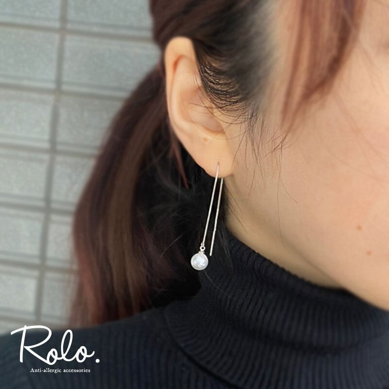 パールチェーン ピアス シルバー925 | roloshop