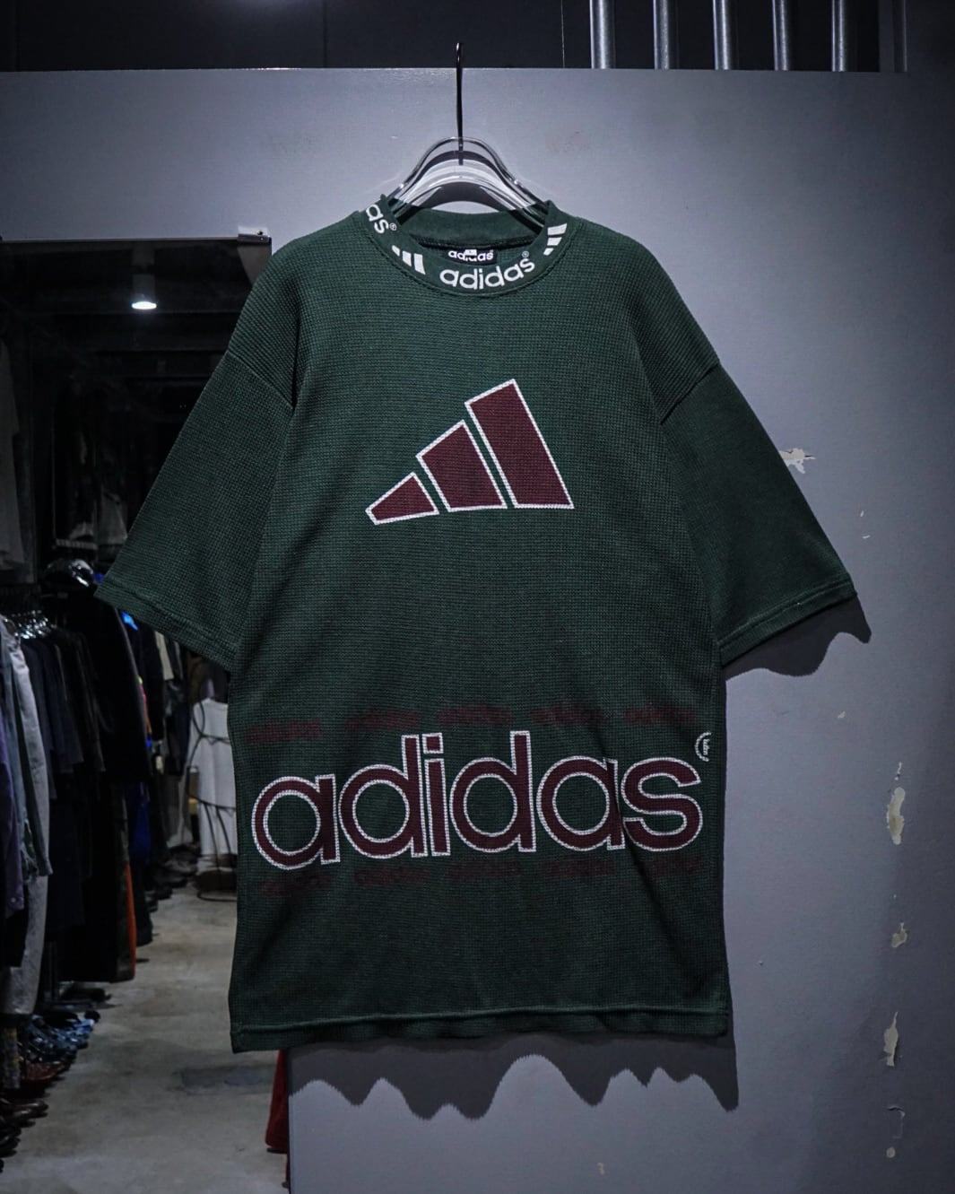 add (C) vintage】90's “adidas”Logo Design Vintage S/S Waffle T