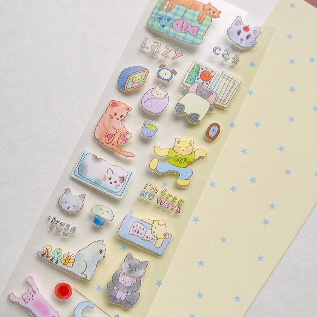 greenyeveryday 〔sticker -lazy cat-〕