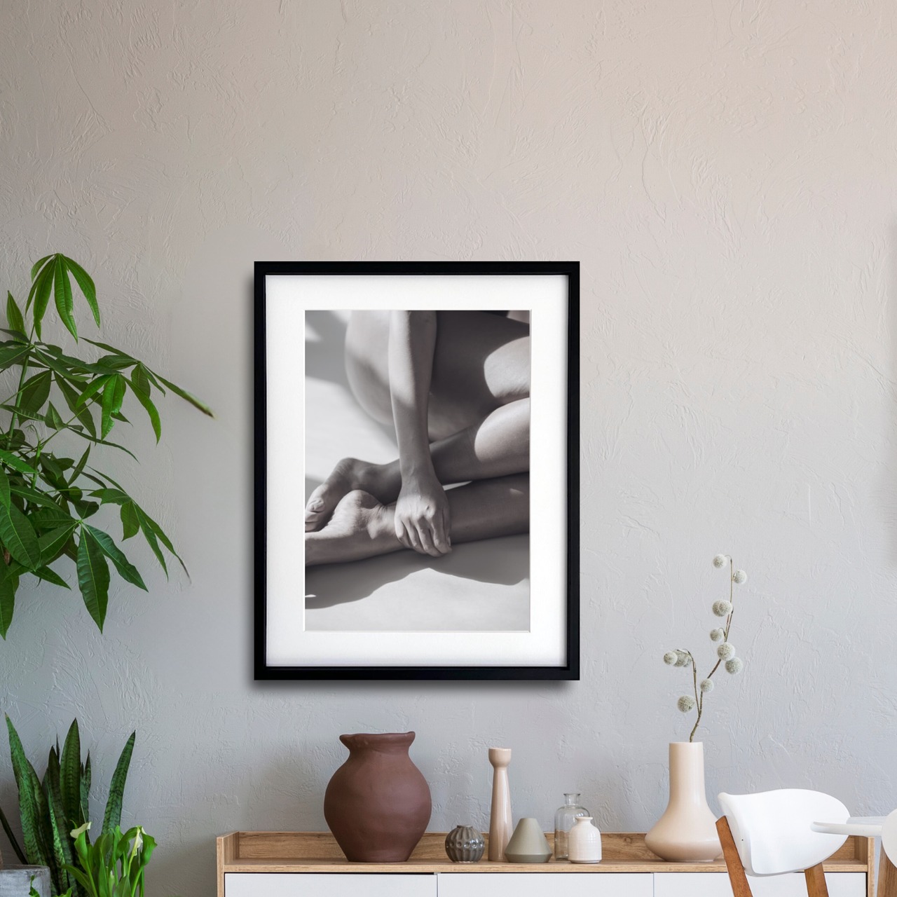 Nude｜モノクロームで女性の美を表現したモダンフォトアートポスター｜上質で洗練された空間を演出するインテリアに最適A3ポスター