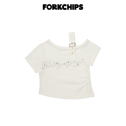 [FORKCHIPS] Crown Shoulder T-shirt (JS/JM/JL/JXL) / [포크칩스] 크라운숄더티셔츠 (JS/JM/JL/JXL)