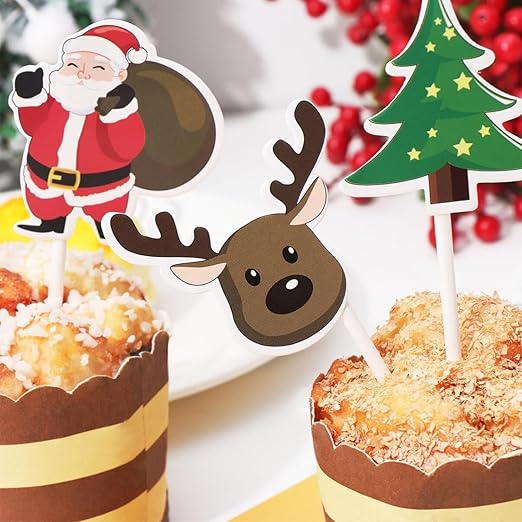 クリスマスツリー用吹きガラスサンタカップケーキオーナメント2個