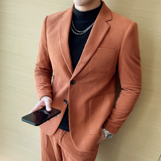 コーデュロイ　カジュアルスーツ　ツーピース　３カラー　A1750