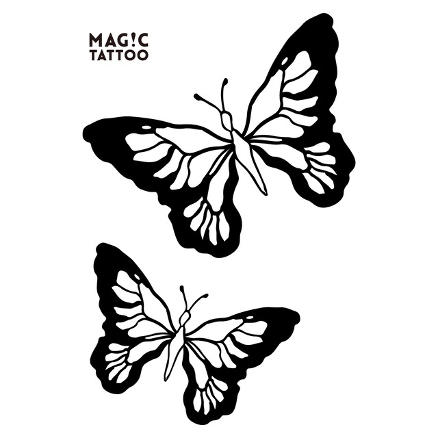 No.182_Two butterflies_A / 2週間肌を染める MAG!C TATTOO,マジックタトゥー,消えるタトゥー,ジャグアタトゥー