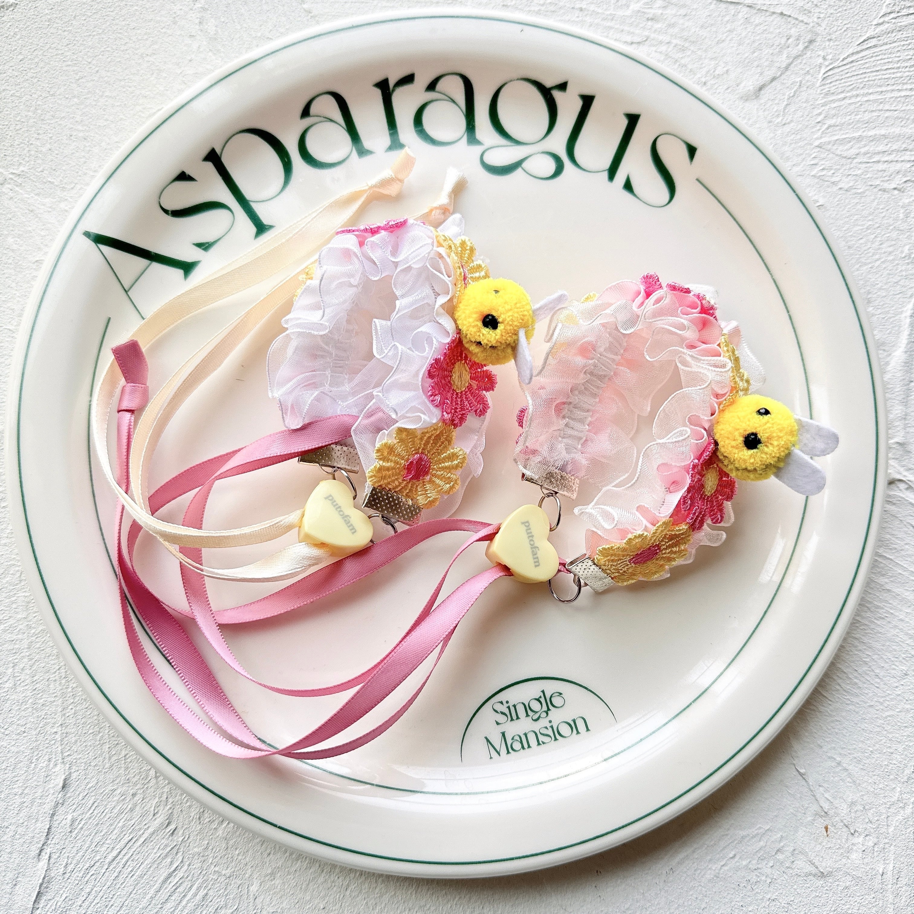 はちさんヘットドレス　ホワイト・ピンクbr