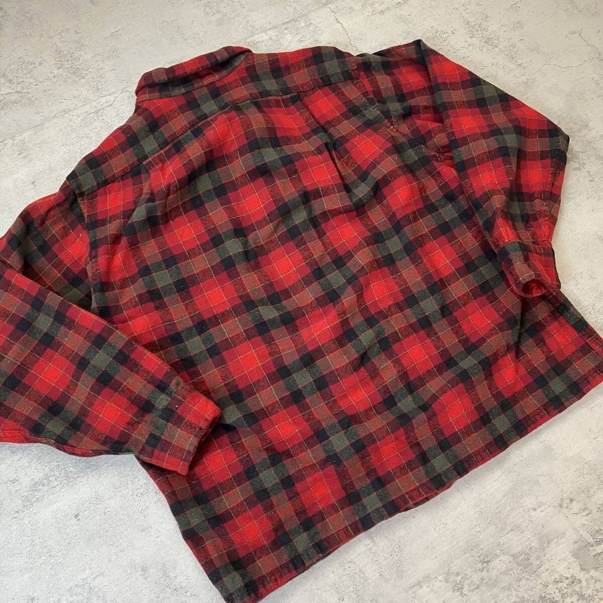 PENDLETON ペンドルトン　ヘビーフランネルシャツ　バッファローチェック 60s USA製 PENDLETON バッファローチェック XL ボードシャツ ペン