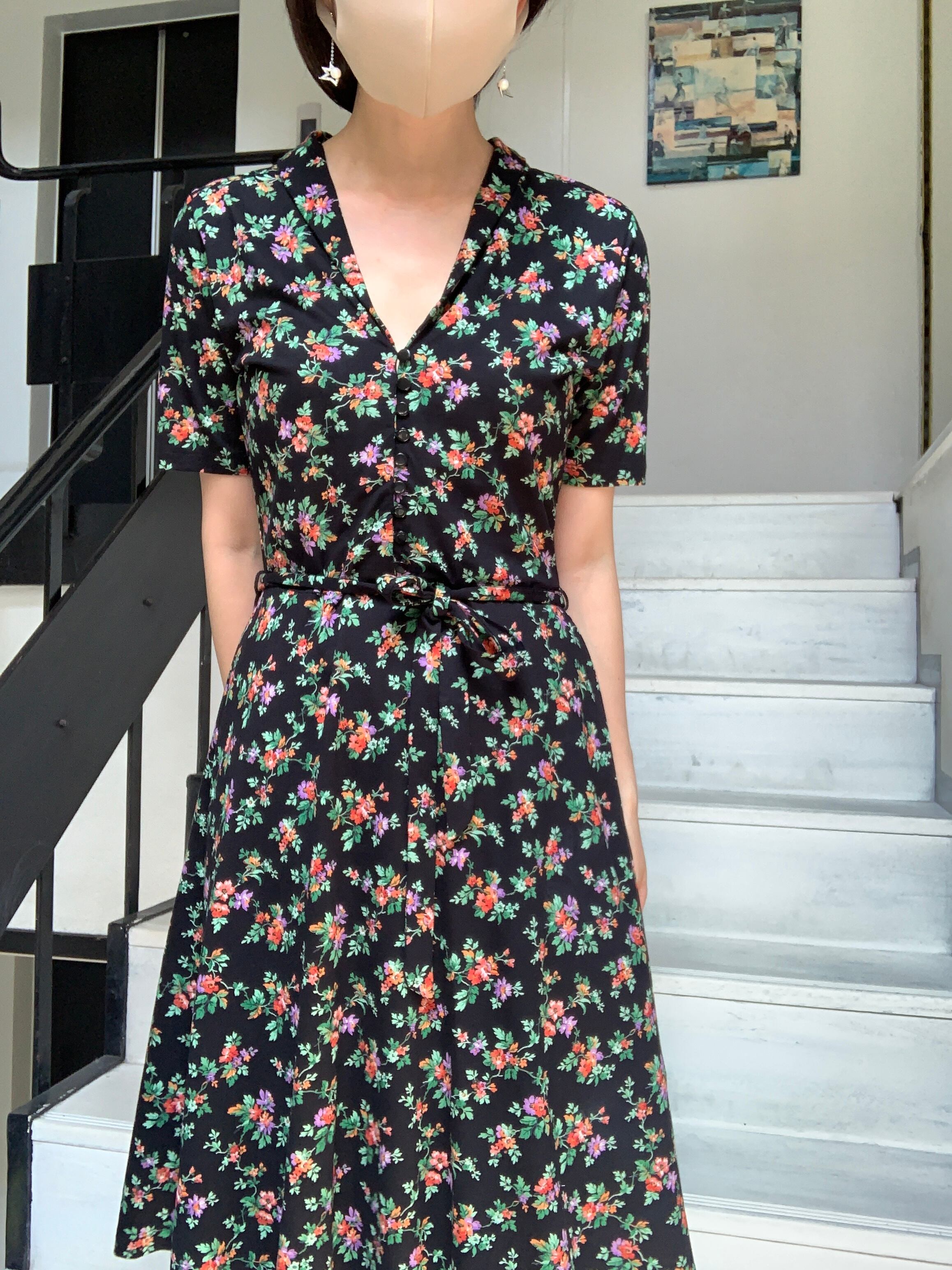 King Louie 小花柄ビスコースジャージワンピース 411 409 フクハラ