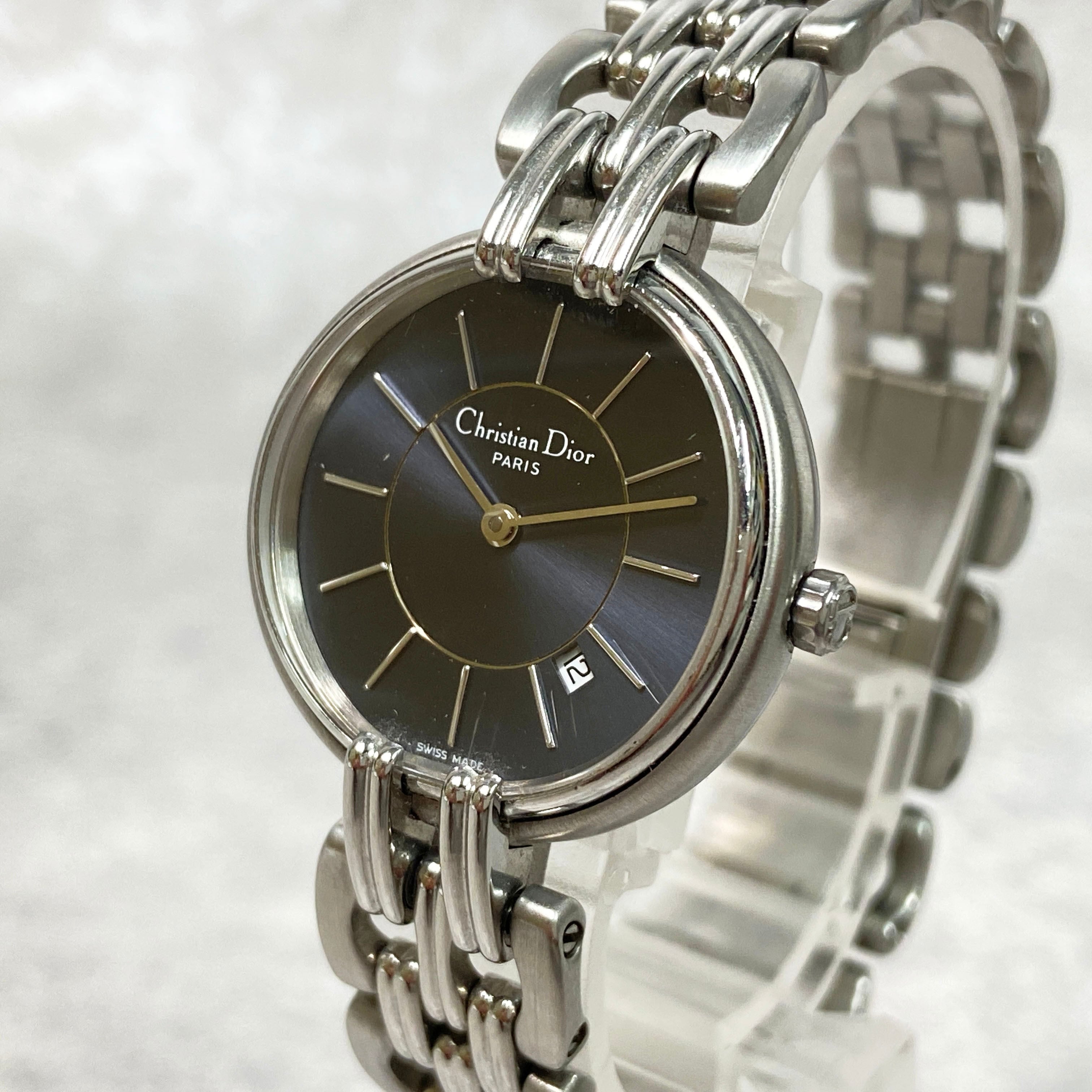 【新品電池】ディオール バギラ 白文字盤 デイト 腕時計 D66-111