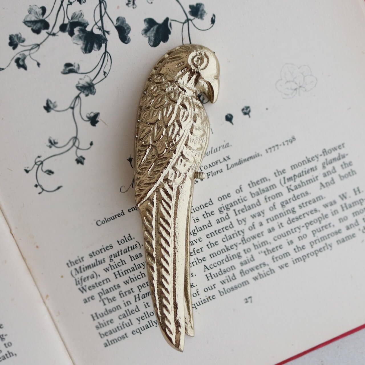 artipur COTTAGE アルミ オウム クリップ * ペーパークリップ アンティーク調 おしゃれ ナチュラル 小鳥 大きい おうむ かわいい レトロ ドライフラワー のある暮らし