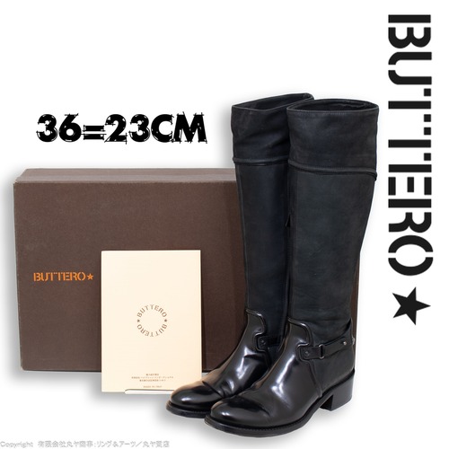 ブッテロ:サイドジップ付きロングブーツ/イタリアサイズ36=日本サイズ23cm/BUTTERO Tallboots(knee-high boots)　Italian size“36”=23cm