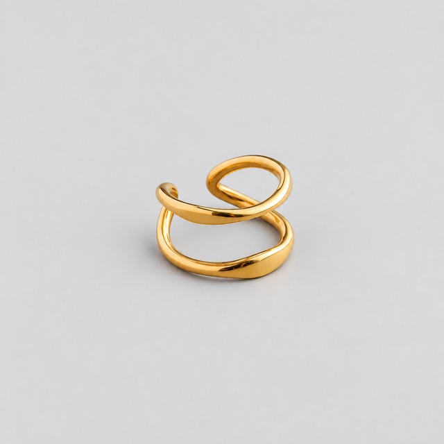 316L gold double ring  #r07 *