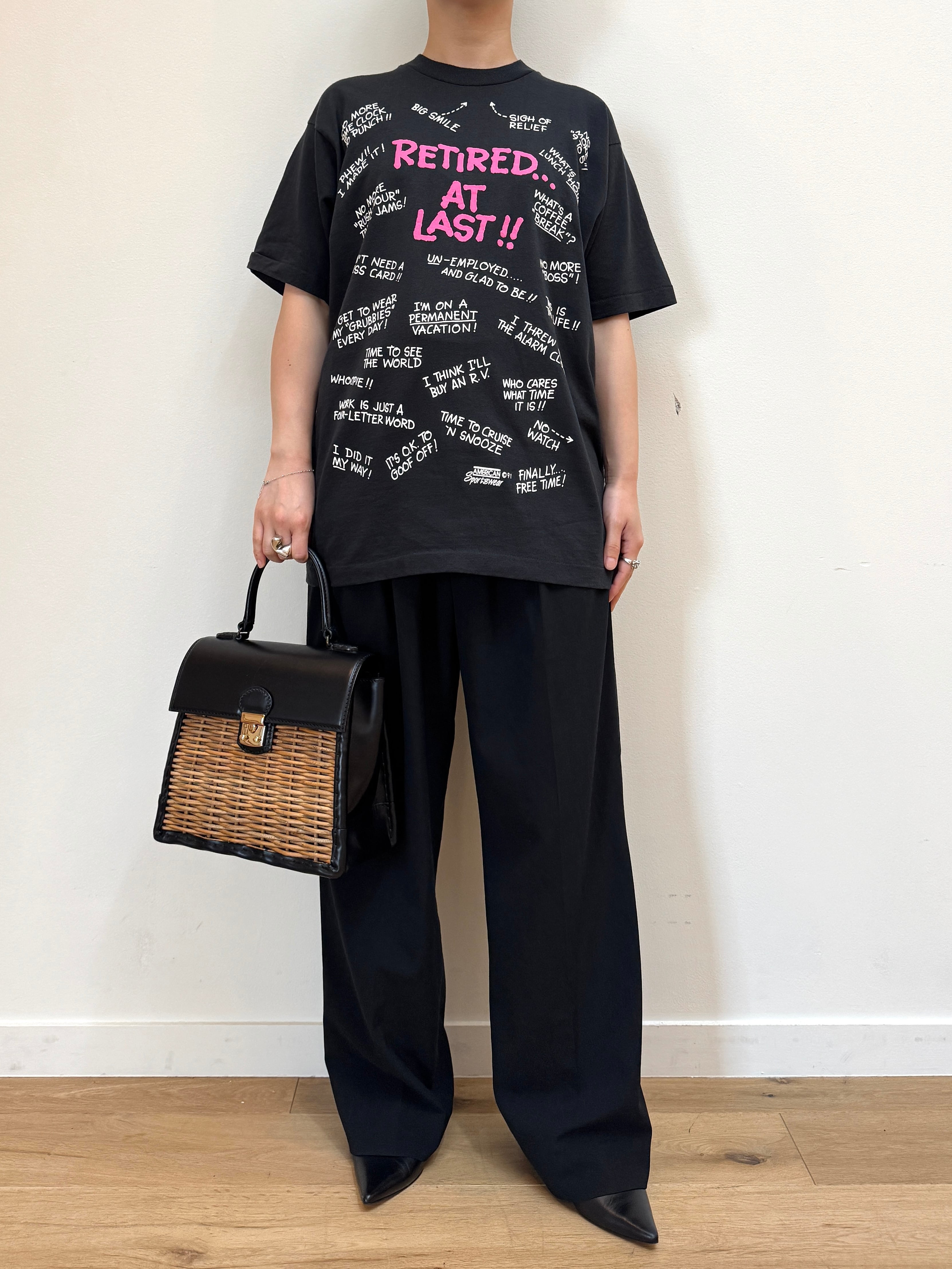 CU12-19 USED LOGO TEE "RETIRED... AT LAST!!" -BLACK-