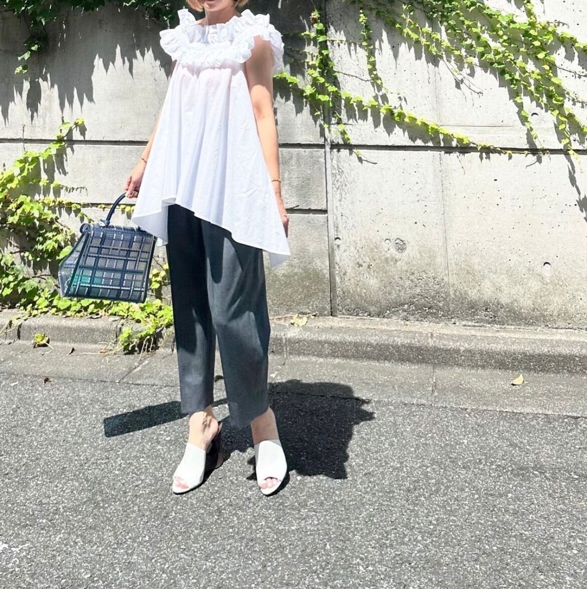 クロップドテーパードパンツ Louis グレー | Cygne 